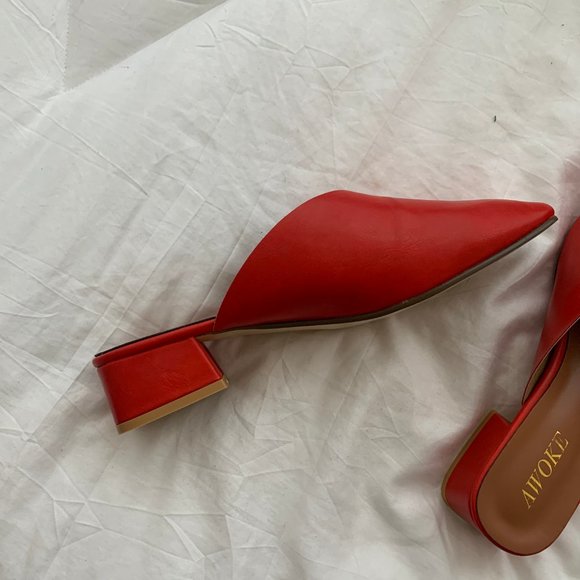 AWOKE Red Mules - Picture 4 of 4